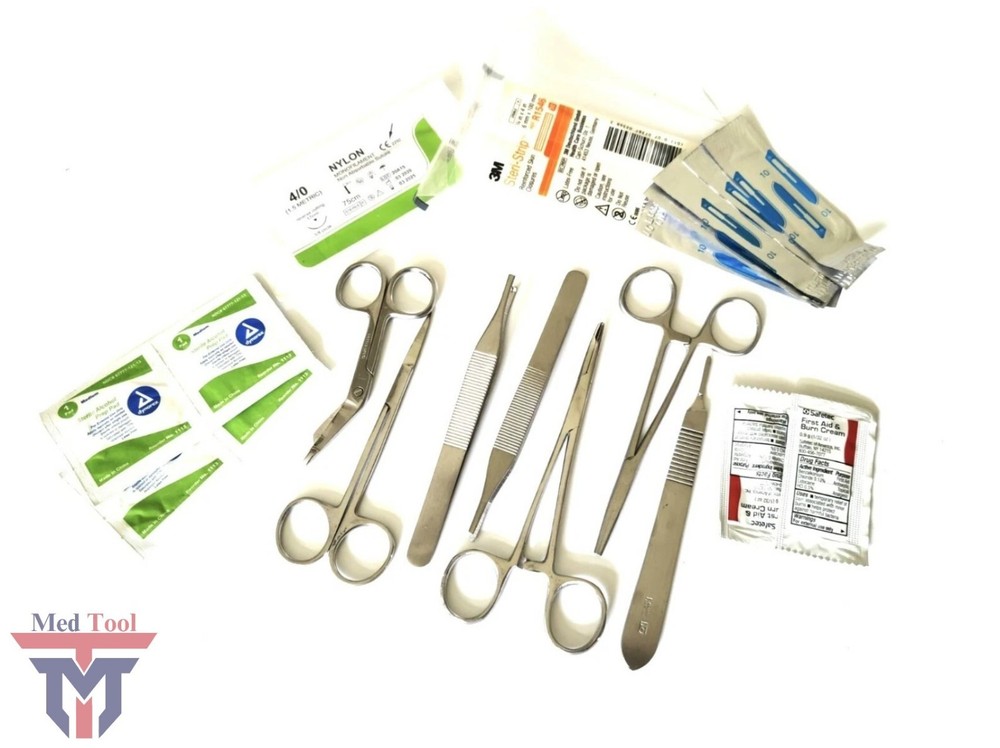 Basic Surgical Suture Kit, First Aid Set, Emergency Kit, Trauma Survival Pack