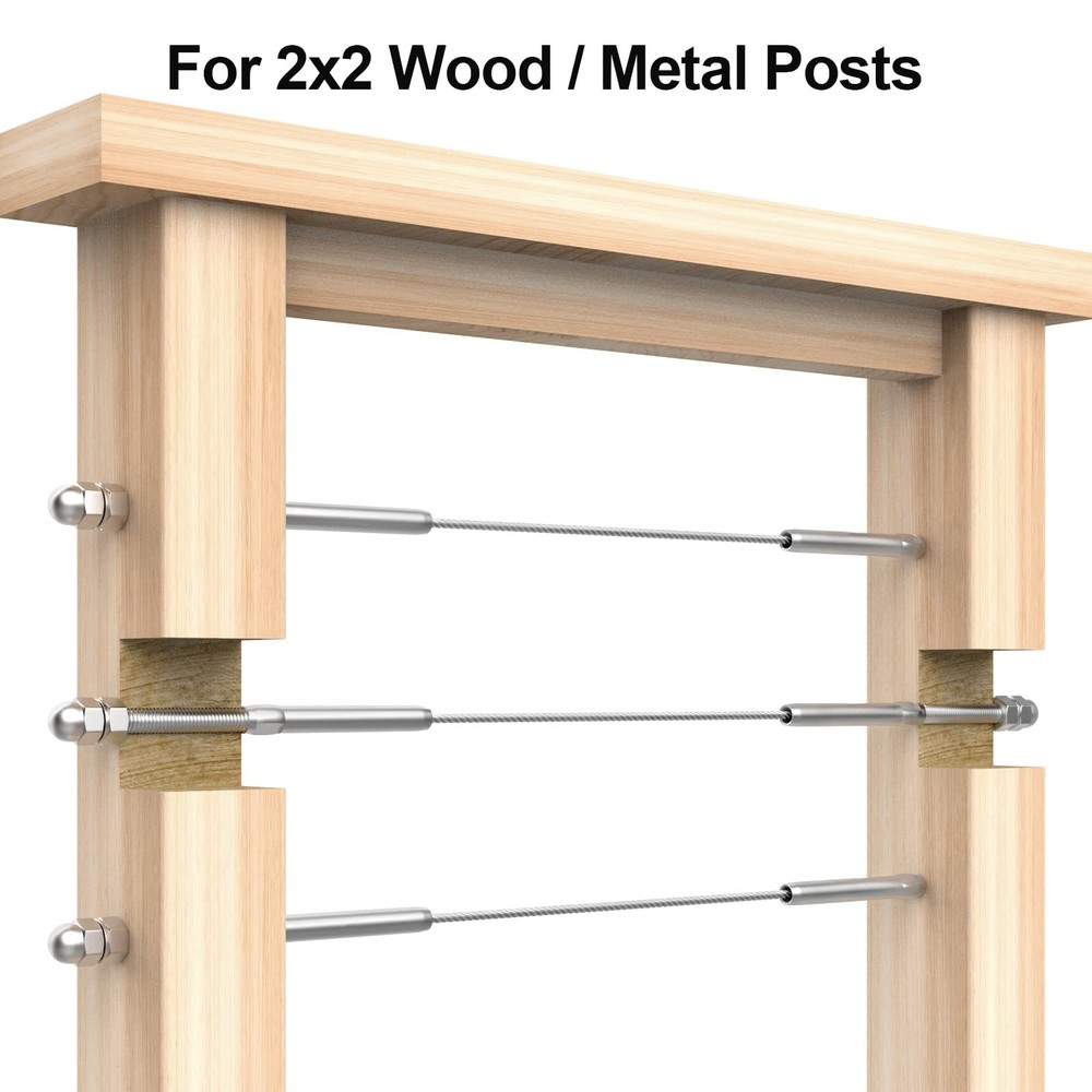 20 Pack 3/16" Cable Railing Swage Threaded Stud Tension End Fitting Terminal ...
