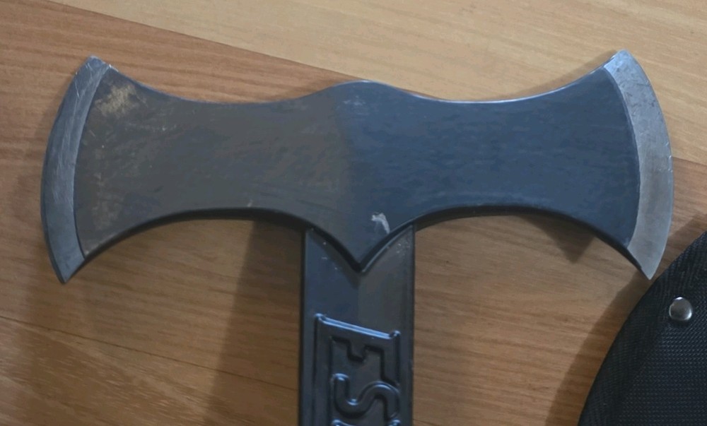 EstWing EBDBA 38 oz Black Eagle Double Bit Axe with Nylon Grip and Sheath