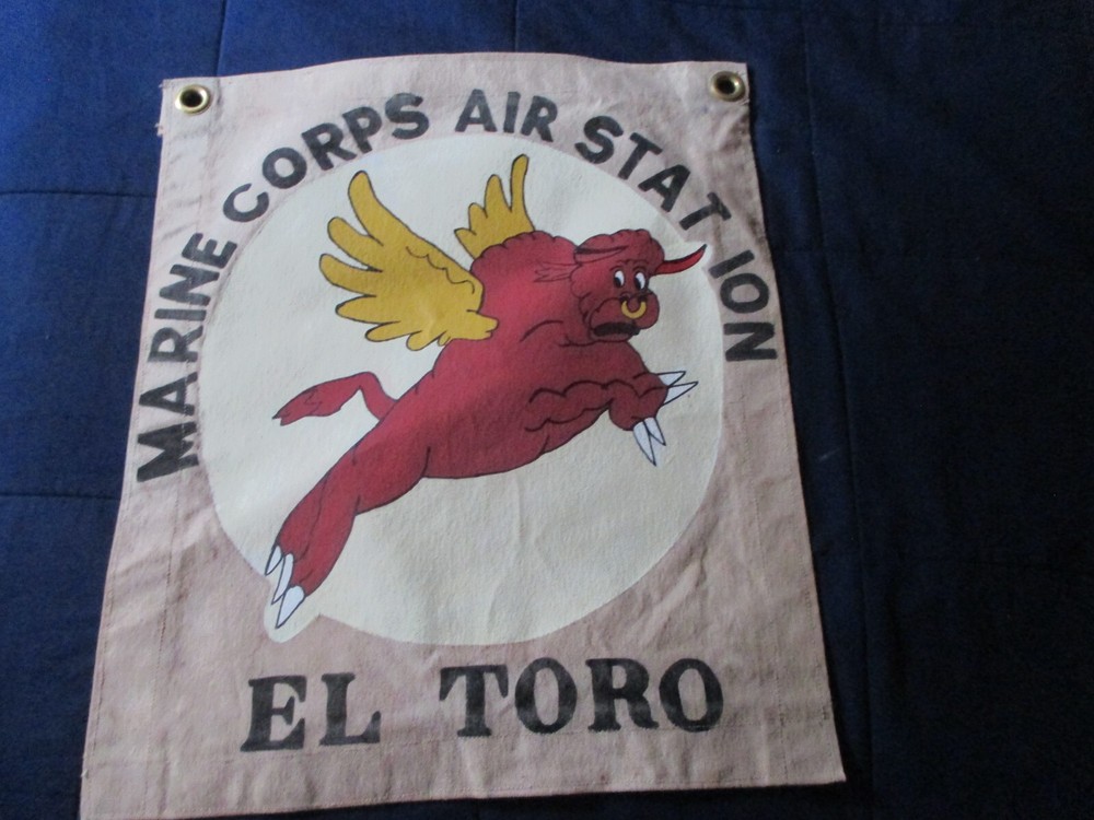 WWII USMC EL TORO MARINE AIR BASE  BARRACKS WALL  FLAG