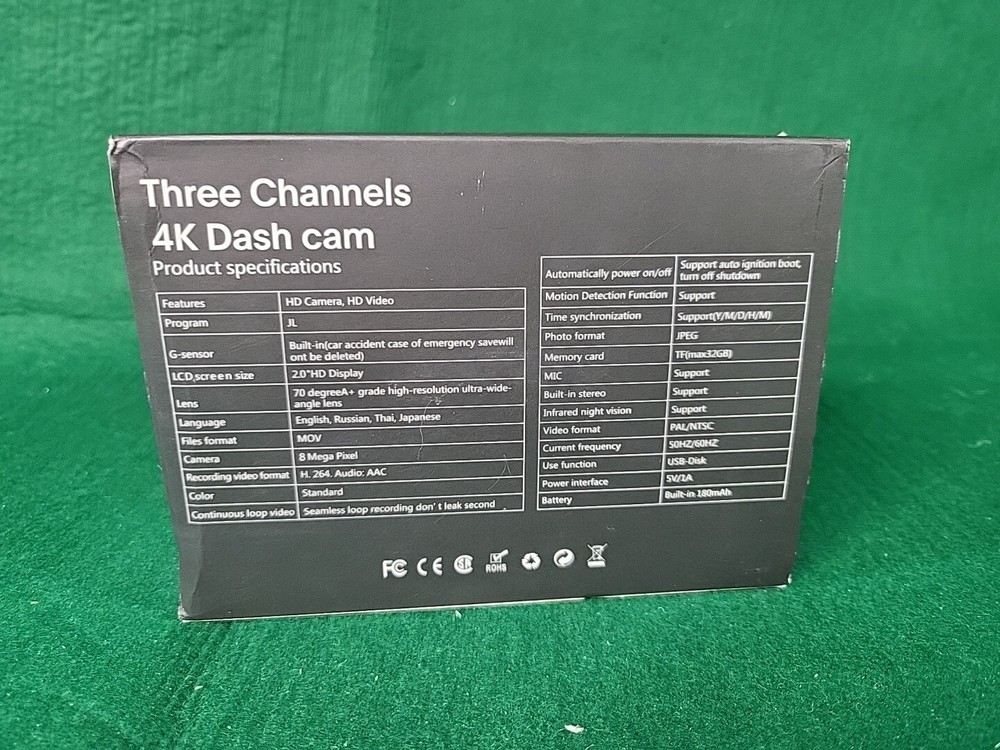 Prilotte Three Channels 4K Dash Camera Dashcam