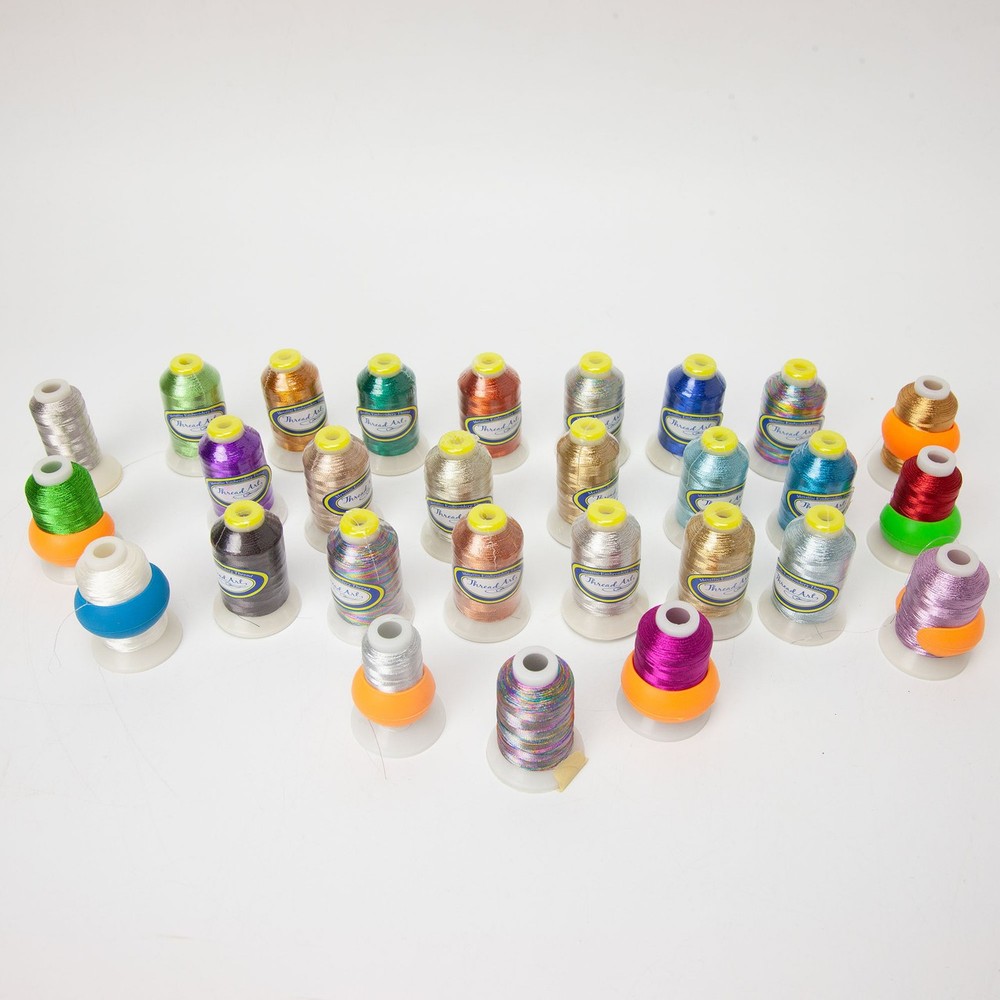 Metallic Machine Embroidery Thread 500m Lot 28 Spools Thread Art
