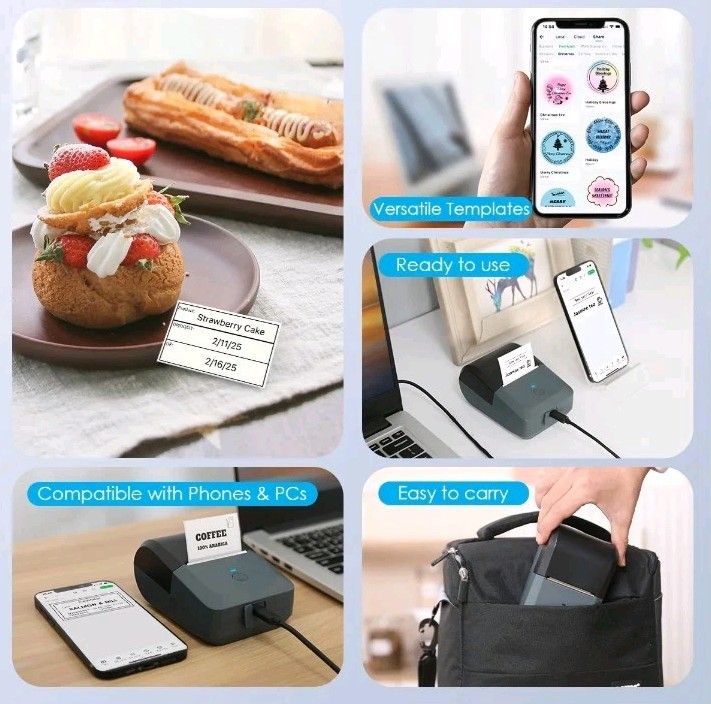 Kanon Mini Portable Bluetooth Wireless Or Usb Thermal Label Printer