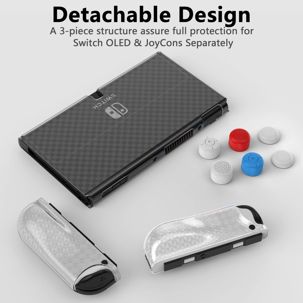 HEYSTOP Switch OLED Case for Nintendo Model, Dockable Cover Black