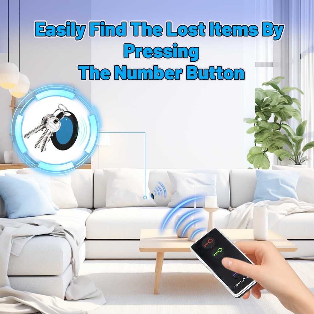 Key Finder Wireless RF Locator with 80dB+ Loud Beep & LED Light, 131ft Range,...