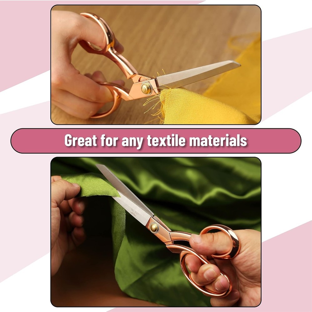 Rose Gold Fabric Scissors for Precision Sewing
