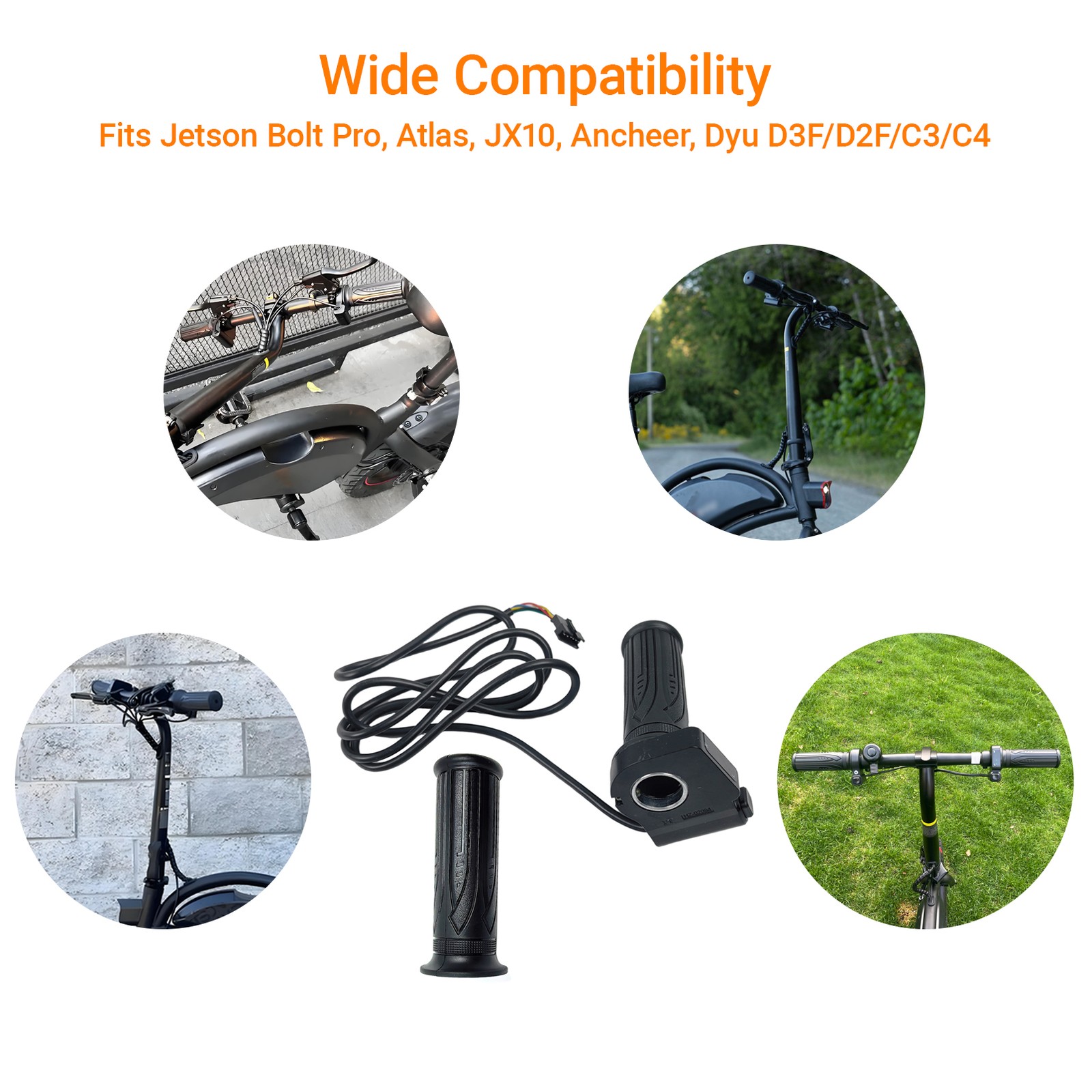 36V EBike Throttle Grip Replacement for Jetson Bolt Pro, JX10, Atlas, Ancheer,