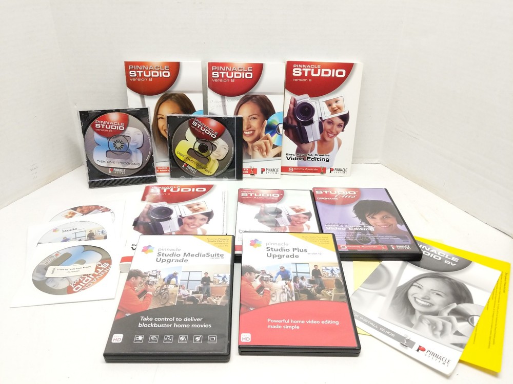 Pinnacle Studio 8 w/version 9 & 10 upgrade PC Software