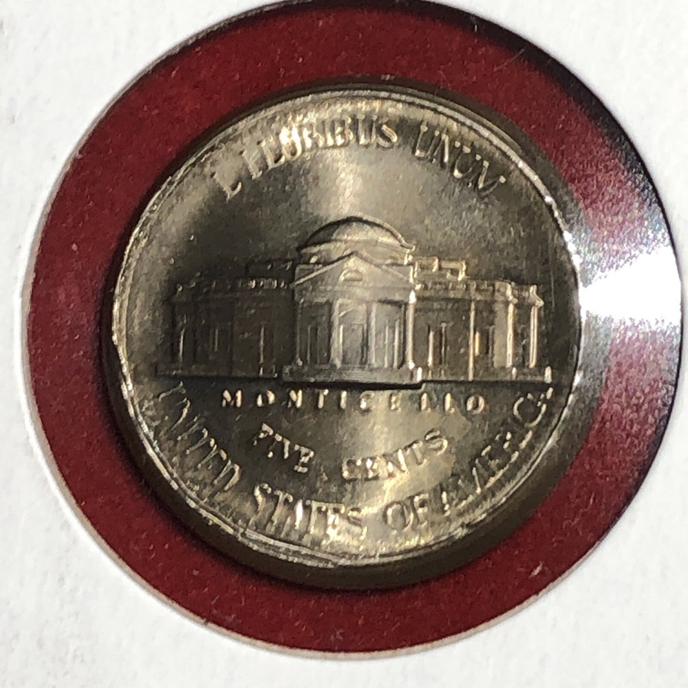 1997 jefferson nickel Error Broadstrike + Partial Collar Full Steps Gem Bu