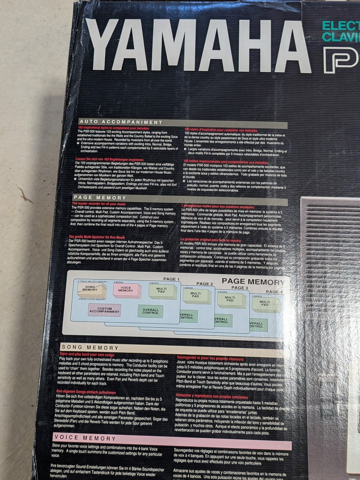 NOS Vintage 1991 Yamaha PSR-500 Portatone Electronic Keyboard Synthesizer