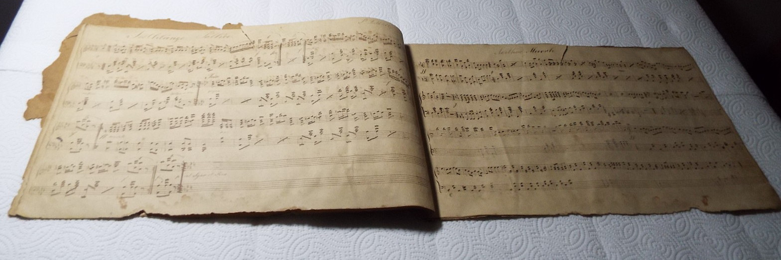 ANTIQUE 1800s HANDWRITTEN SHEET MUSIC WITH SIGNATURES GERMAN COMPOSERS READ!!!!
