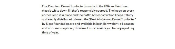 NWT QUINCE PREMIUM DUCK DOWN COMFORTER KING / CAL KING INSERT ALL SEASON