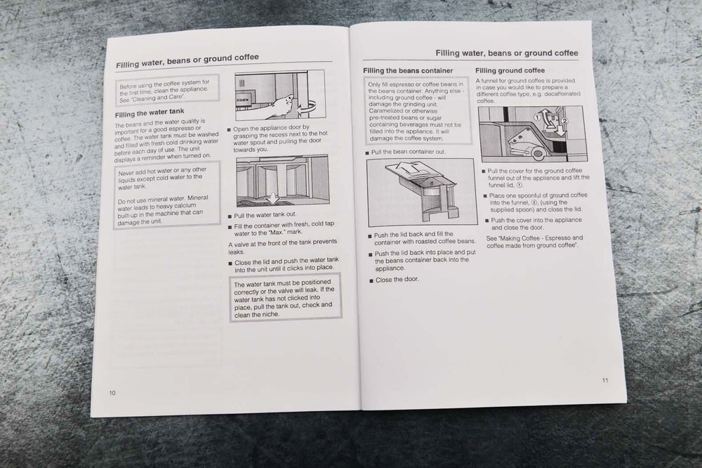 New Miele CVA4070 Coffee System Operating and Installation Instructions Guide
