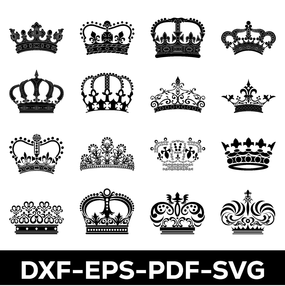 Crown file, Vector Files Bundle Vector dxf svg for laser cut cnc Plasma