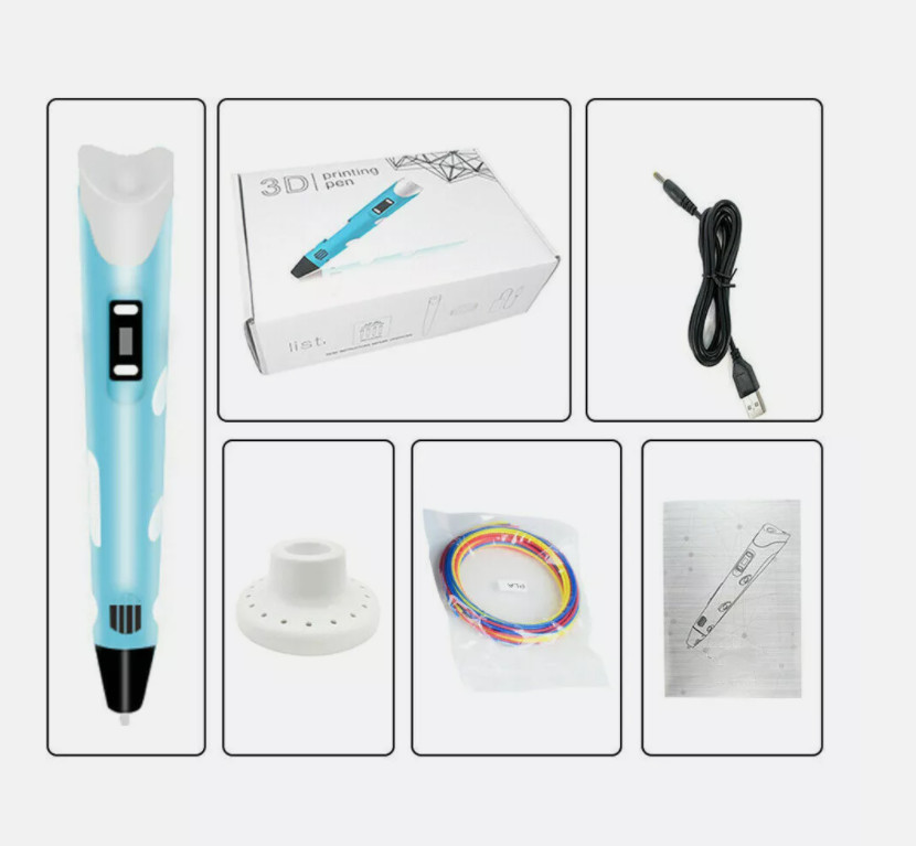 3D Printing Pen Set 3D Drawing Pen with Led Display 3 Color Filament Kid Gift*