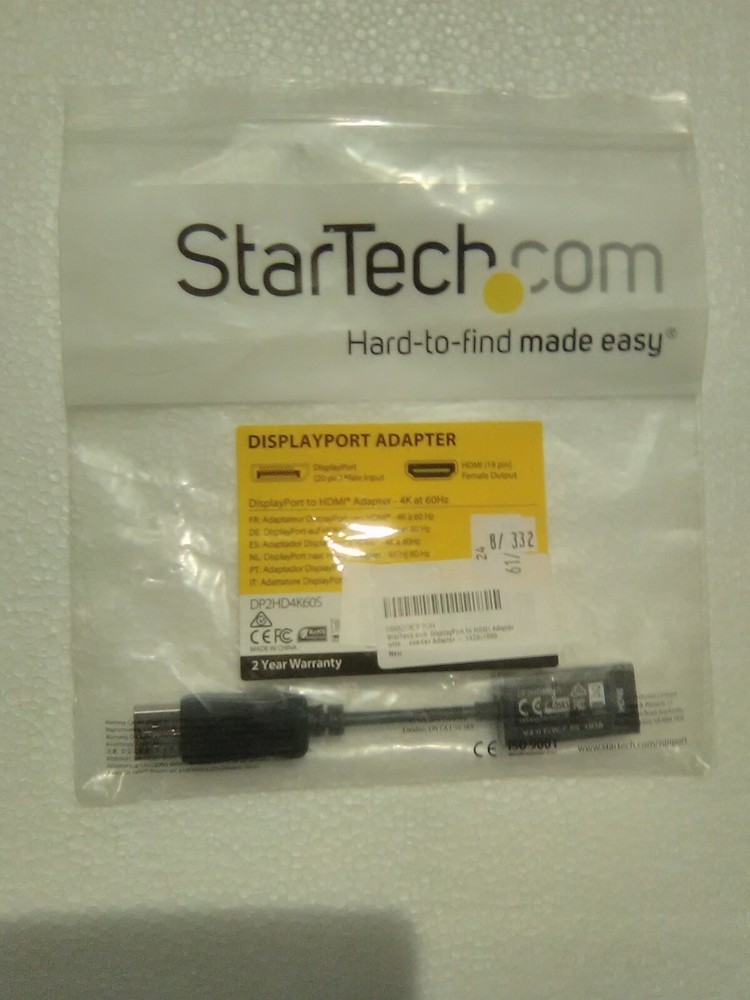 StarTech.com DP2HDMI2 DisplayPort to HDMI Video Adapter Cable. New