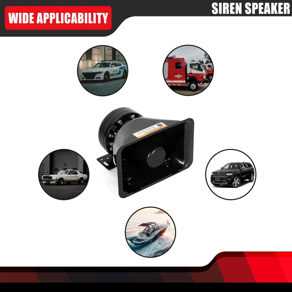 High Performance Siren Speaker Compatible with Any Speaker, Black