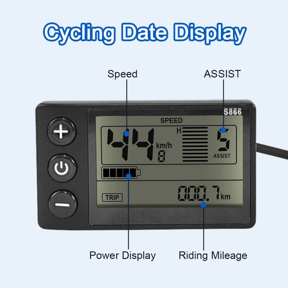 Universal E-Bike Speedometer LCD Screen for Electric Scooter Handlebars 1PCS