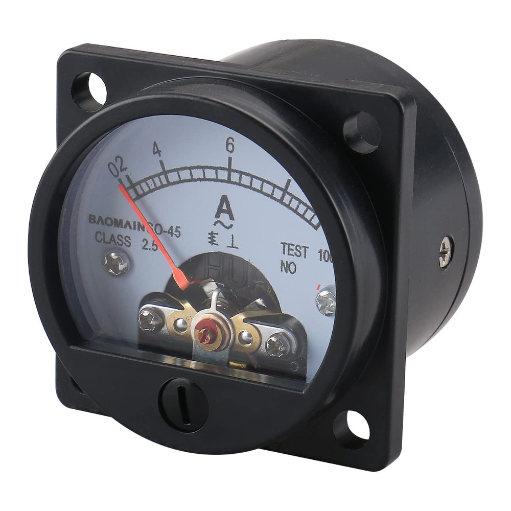 Ammeter AC 0-10A round Analog Panel Meter Class 2.5 Accuracy Black SO-45
