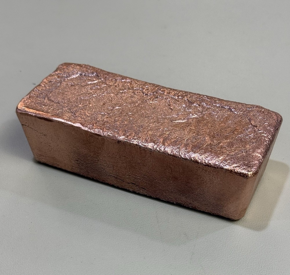 100 Oz Solid .999 Hand Poured Copper Bar