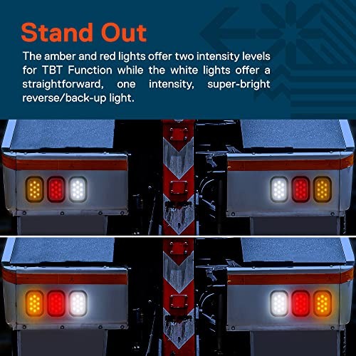 TRUE MODS 4pc 5x3 3x5 Inch Rectangle LED Trailer Tail Light Kit 4 Pack Amber