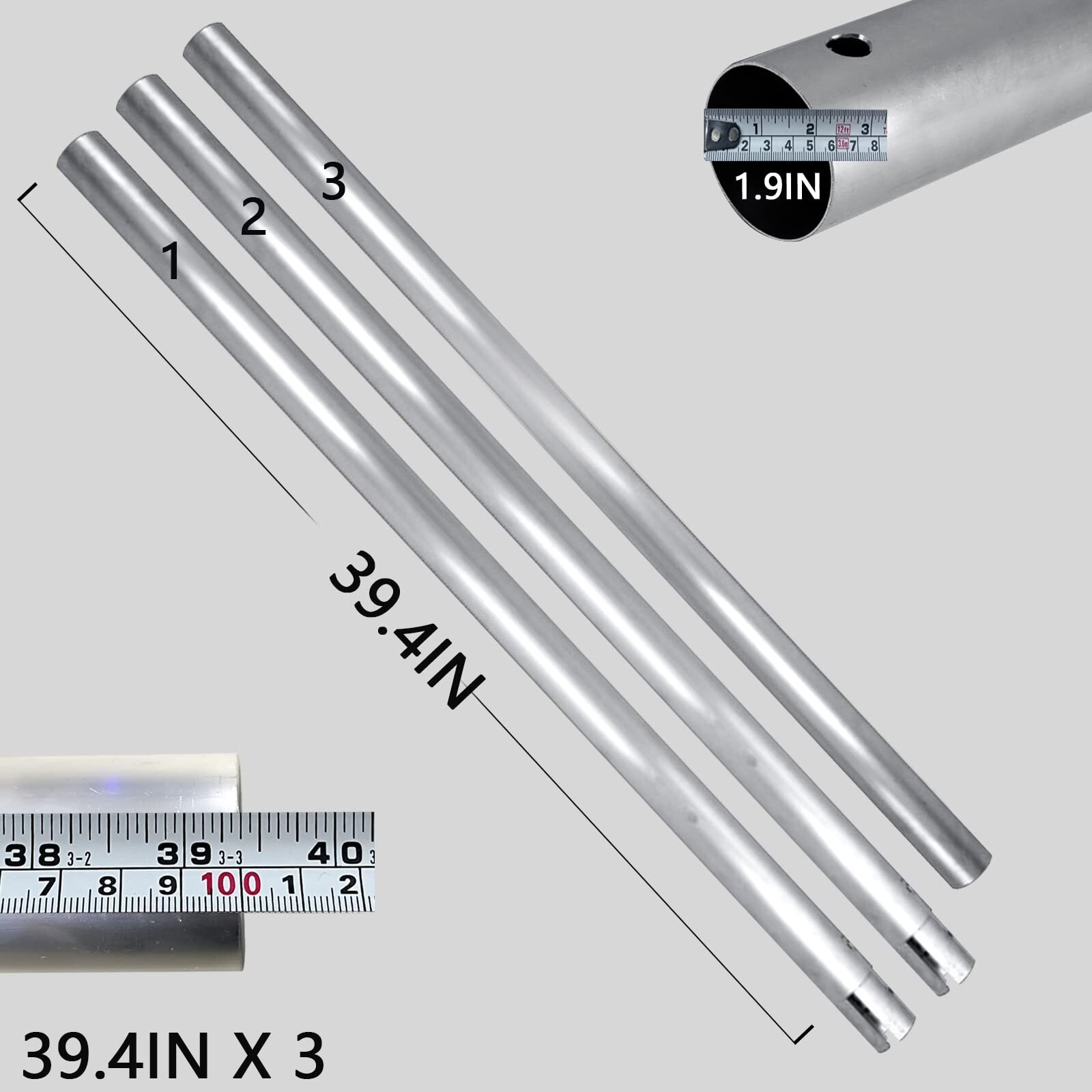 118"/3m Stainless Metal Tube Crossbar for Studio Backdrop Wall Mount System