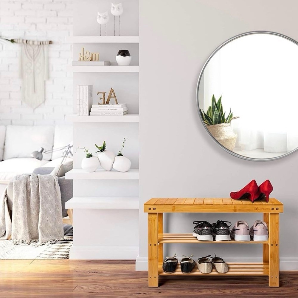Leaf & Grain Bamboo Shoe Rack