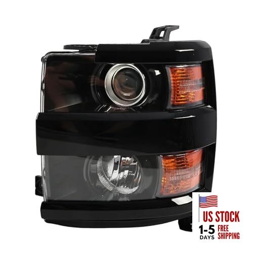 Headlight Assembly Compatible with Silverado 2500HD 3500HD 2015-2019 Front Left