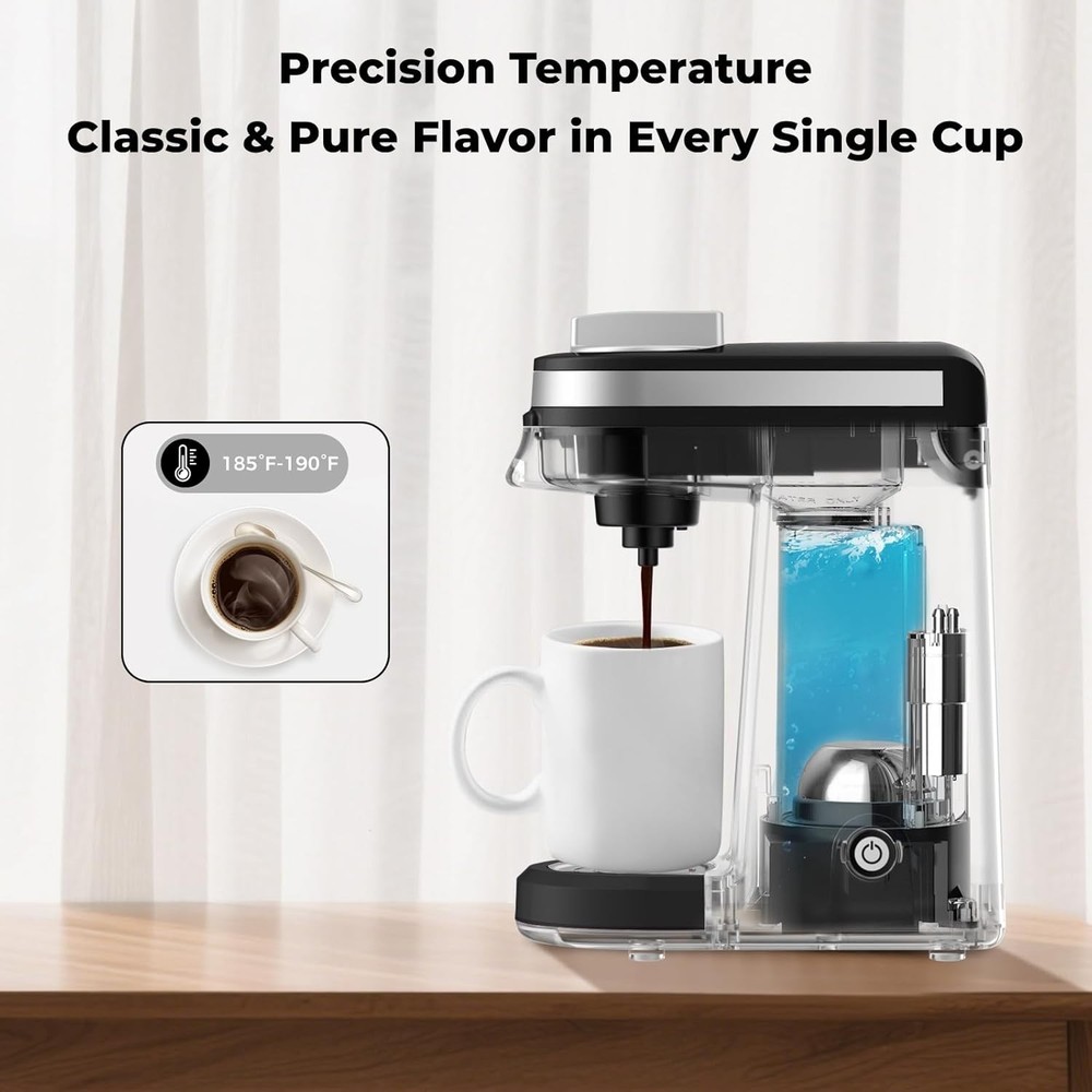 800W Mini Coffee Machine - Auto Shut-off & One Button Operation for 12oz Brew