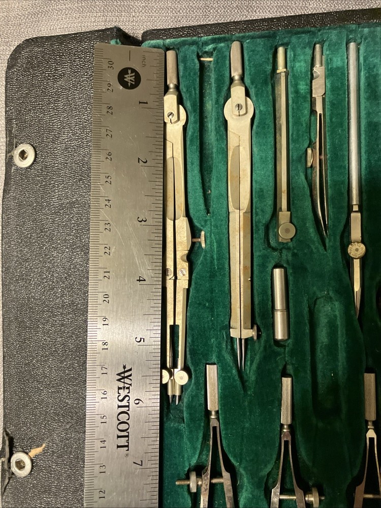 Vintage K&E Drafting Tool Compass Set With Case Doric Favorite N9526C Germany