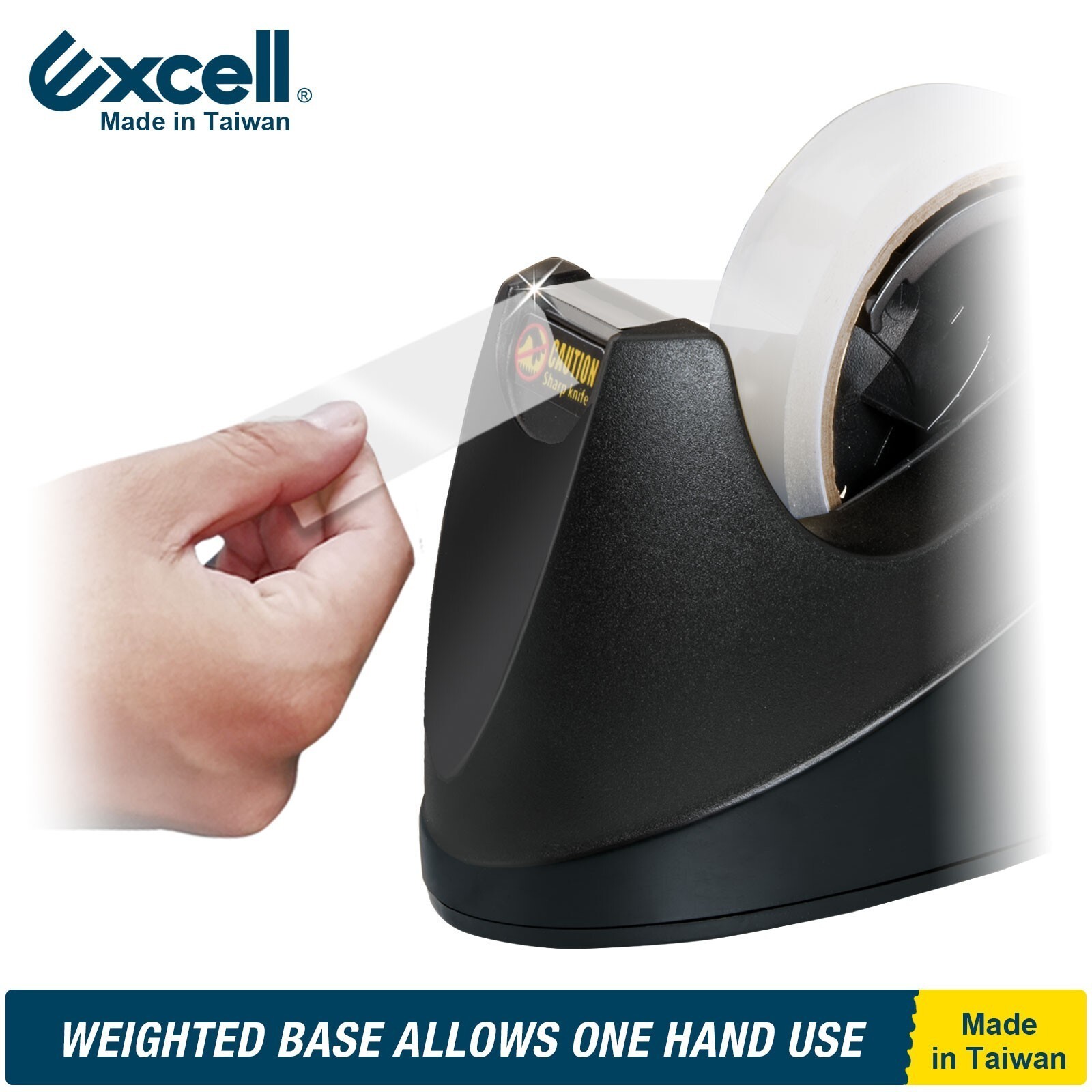 Excell Premium Dual-Core Tape Dispenser Weighted Base Fits 1" & 3" Cores No Tape