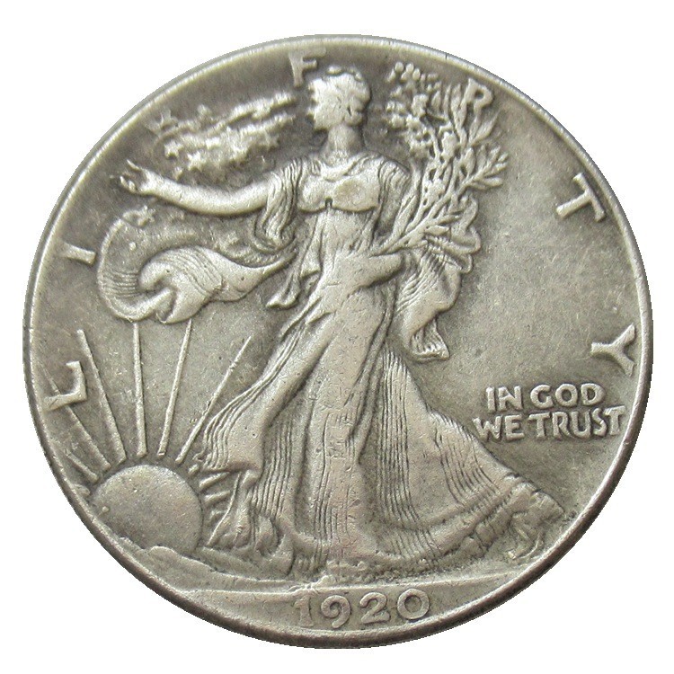 Bulk Lot of 4 1916-1921-S Half Dollar Walking Statue of Liberty Silver Coin