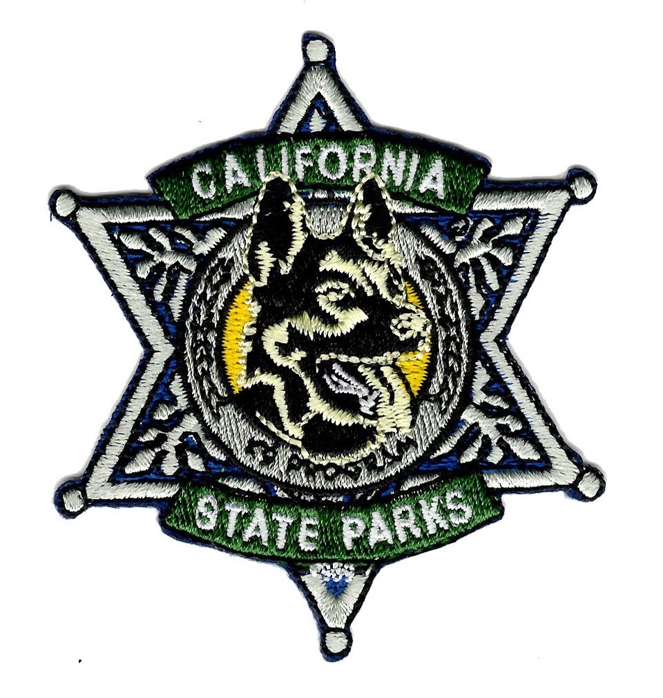 California State Parks - K9 Program star badge Patch - Canine Ranger Hook & Loop