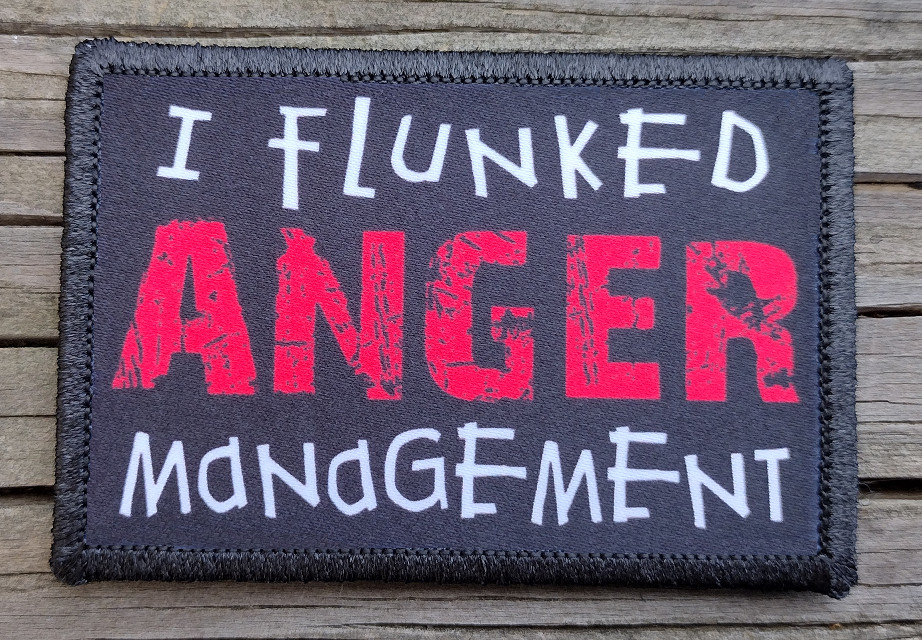 I Flunked Anger Management Morale Patch Hook and Loop Army Custom Tactical Funny