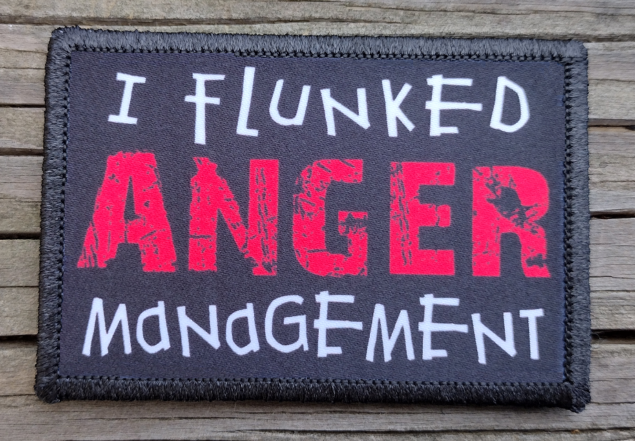 I Flunked Anger Management Morale Patch Hook and Loop Army Custom Tactical Funny