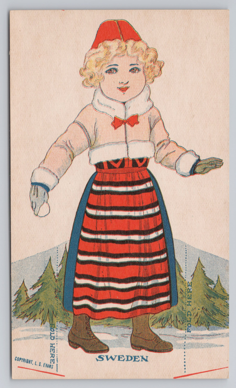 1930's Advertising Brown's Best Bread Cut-Out Dolls Trade Card Sweden