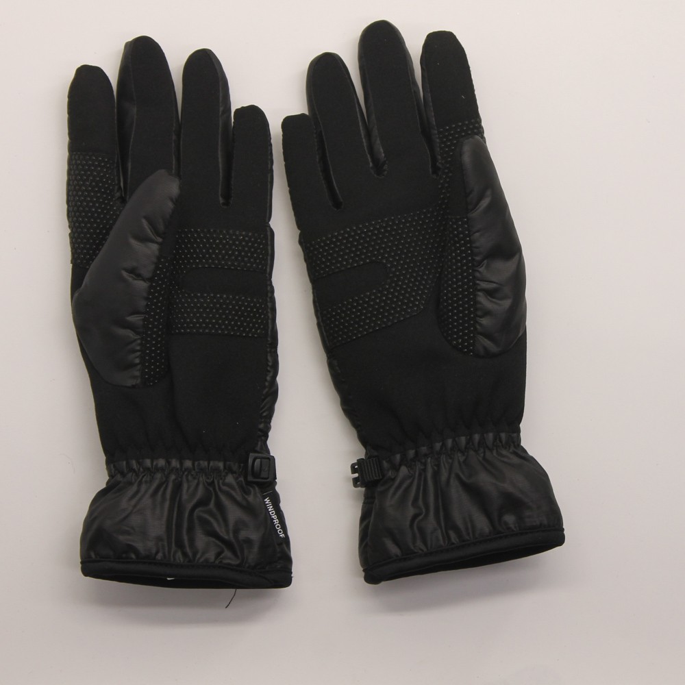 Head Water Windproof Black Puff Winter Gloves Size S