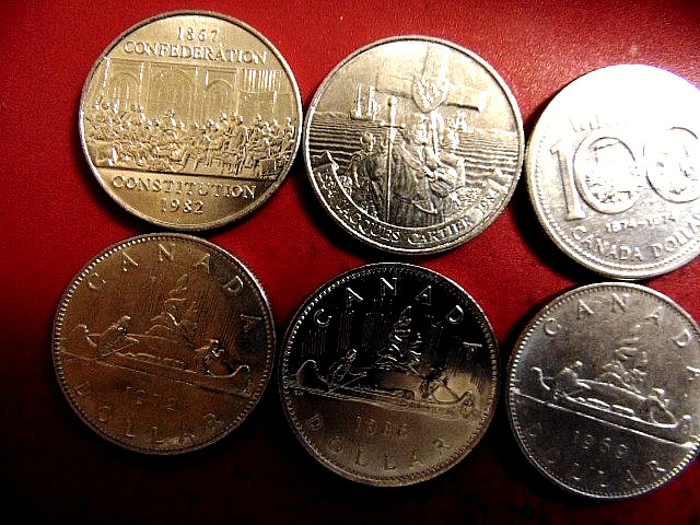 10 CANADA nickel dollar coins UNC all different dates