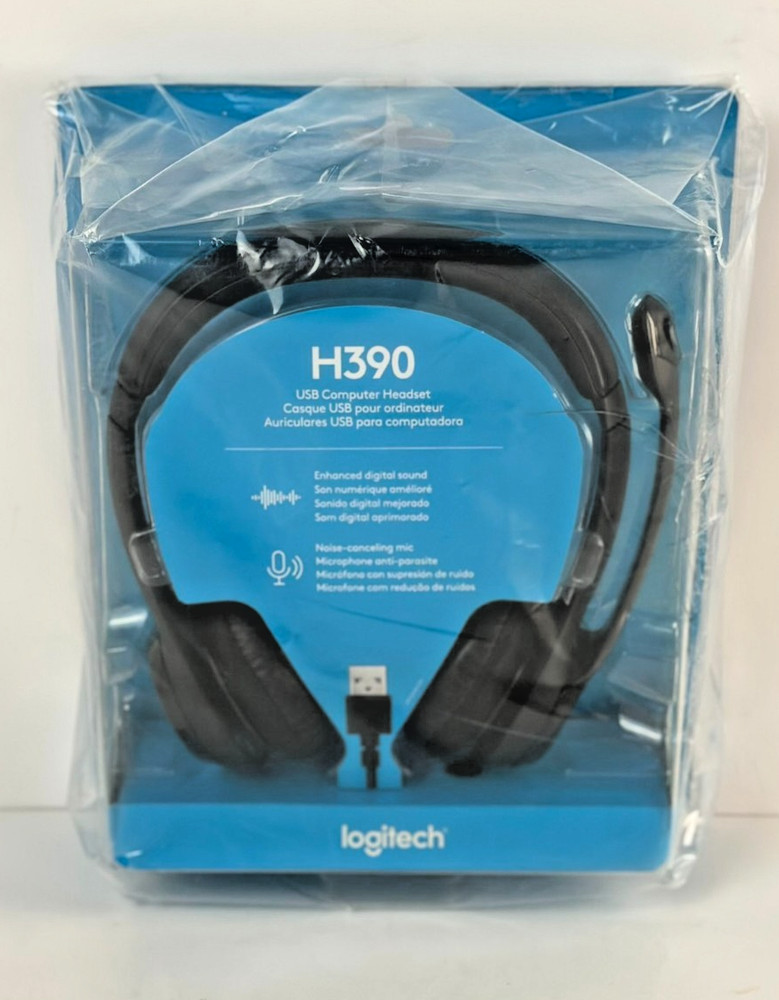 Logitech H390 USB Computer Headset Noise Canceling Mic New