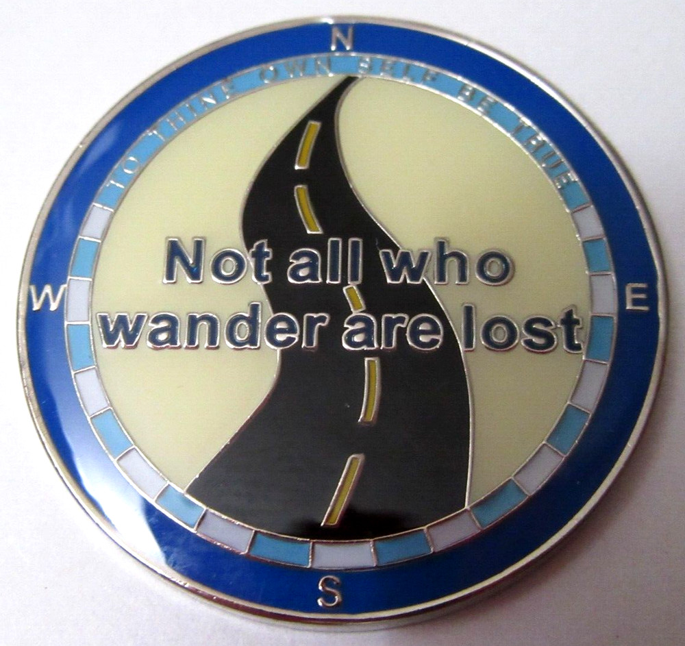 Alcoholics Anonymous medallion year 44 Compass AA Sober Chip token