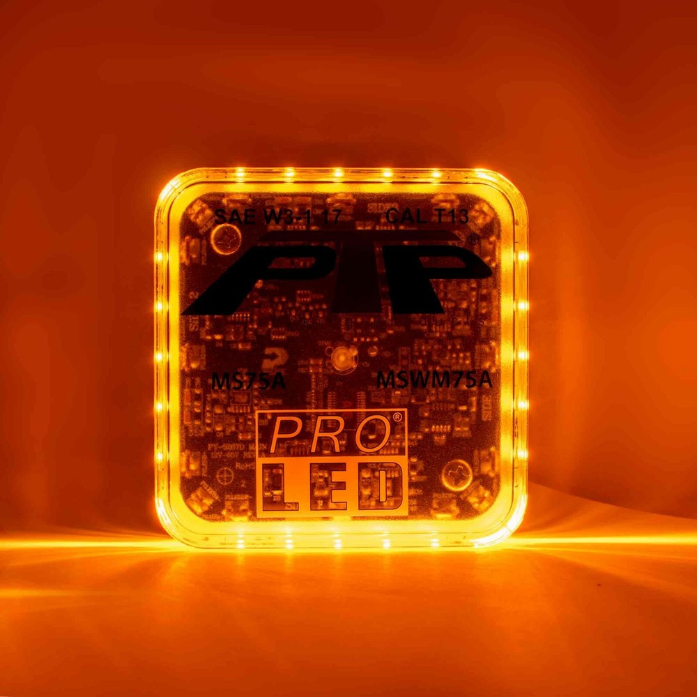 4" Square Magnet Mounted LED Warning Light With 10 Selectable Flash Patterns