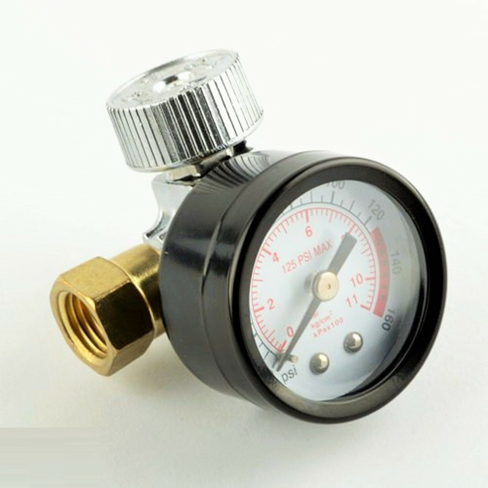 NEW Inline Air Pressure Regulator with Gauge Solid Brass Construction 160 PSI