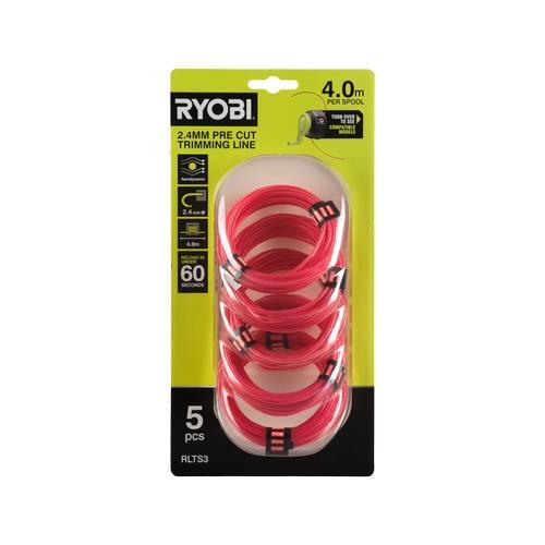 Ryobi 2.4mm Pre Cut Spools - 5 Pack