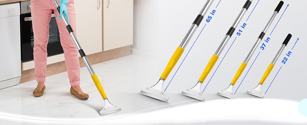 Scraper Tool Adjustable Floor Scraper Long Handle Heavy Duty Paint