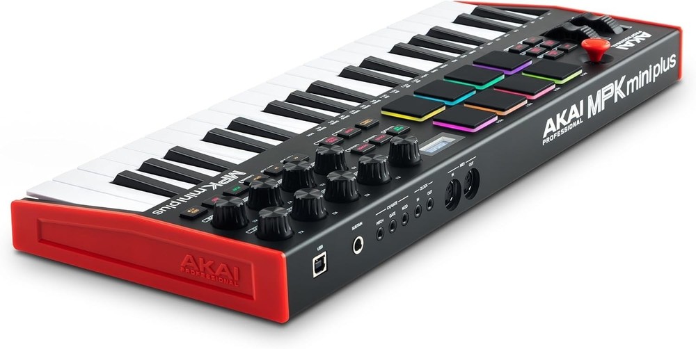 Versatile MPK Mini Plus MIDI Controller - 37 Keys, 8 Pads, Built-in Sequencer