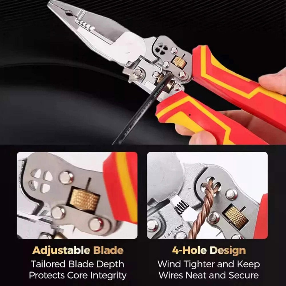 Wire Stripper Voltage Tester Pliers Multi Tool with Wire Cutter Twister Function