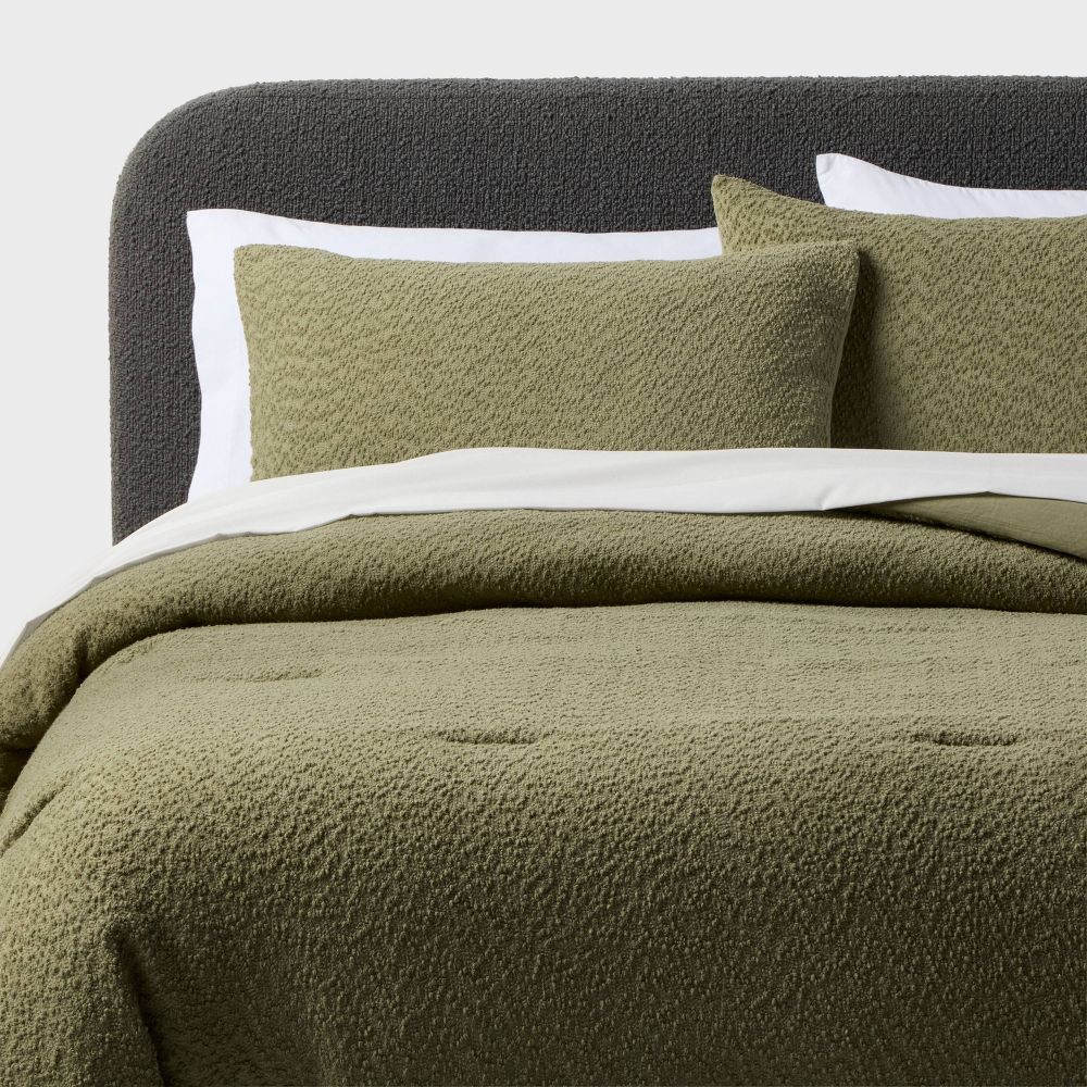 King Boucle Comforter Set Green - Threshold
