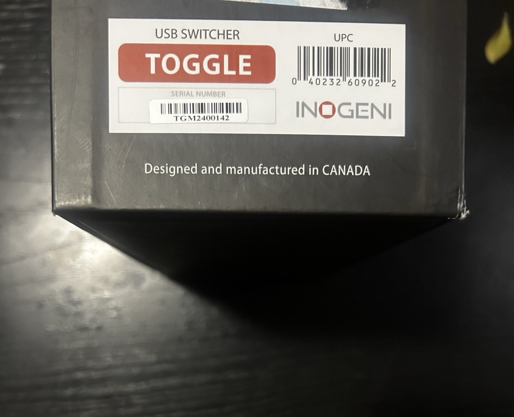 INOGENI TOGGLE USB Switcher 3 Inputs 1 Output Console/Tabletop