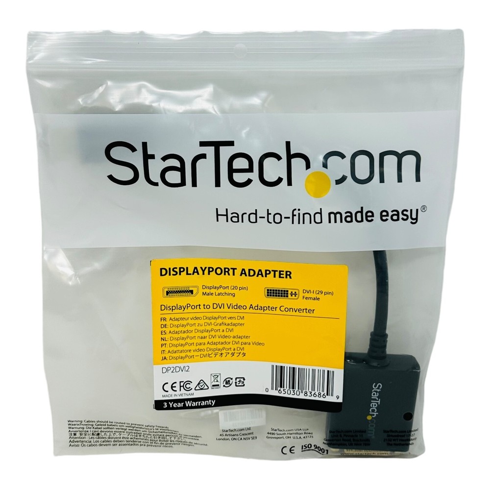 STARTECH.COM DP2DVI2 DISPLAYPORT ADAPTER NEW/NOS