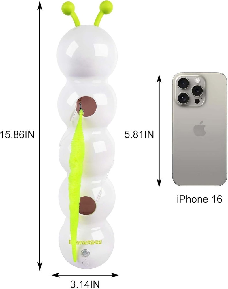 Interactive Cat Toy with Automatic Motion Sensor and USB-C Fast Charging